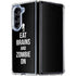 Eat Brains and Zombie On Black Galaxy Z Fold5 5G Clear Case