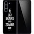 Eat Brains and Zombie On Black Galaxy Z Fold5 5G Skin