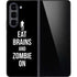 Eat Brains and Zombie On Black Galaxy Z Fold5 5G Skin
