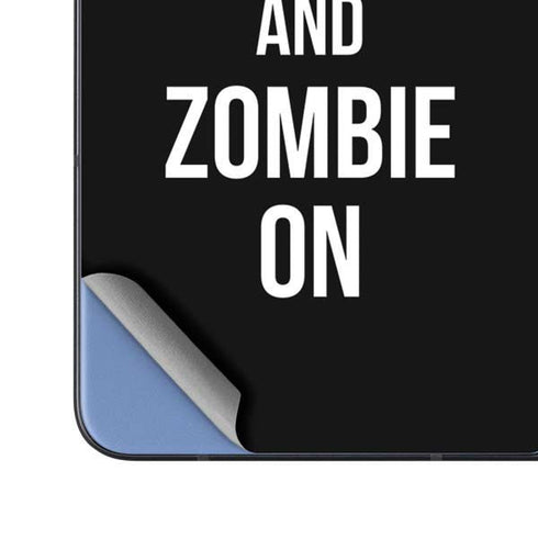 Eat Brains and Zombie On Black Galaxy Z Fold5 5G Skin