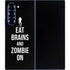 Eat Brains and Zombie On Black Galaxy Z Fold6 Skin