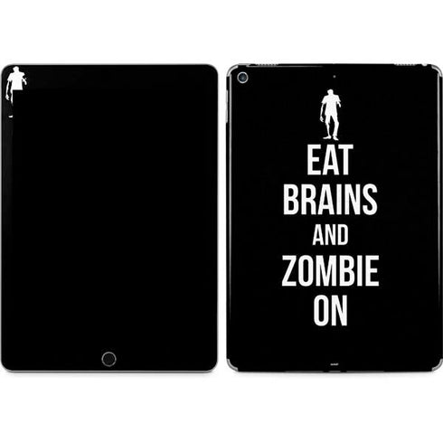 Eat Brains and Zombie On Black iPad Skins