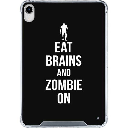 Eat Brains and Zombie On Black iPad 11th Gen (2025) Clear Case