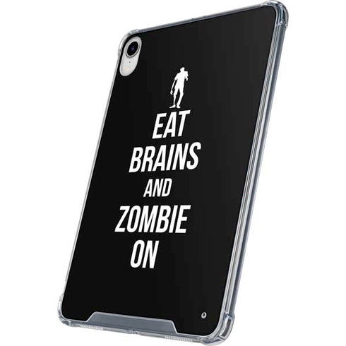Eat Brains and Zombie On Black iPad 11th Gen (2025) Clear Case