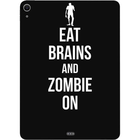Eat Brains and Zombie On Black Apple iPad Air Skin