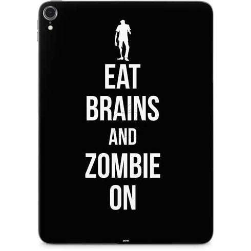 Eat Brains and Zombie On Black Apple iPad Pro Skin