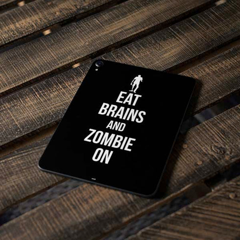 Eat Brains and Zombie On Black Apple iPad Pro Skin