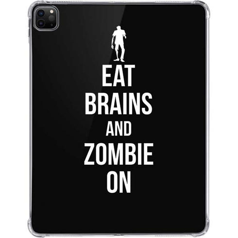 Eat Brains and Zombie On Black iPad Pro 11in (2024) Clear Case