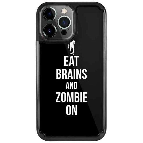 Eat Brains and Zombie On Black iPhone Cases