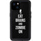 Eat Brains and Zombie On Black iPhone 15 Plus Waterproof Case