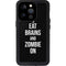 Eat Brains and Zombie On Black iPhone 15 Pro Waterproof Case