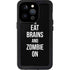 Eat Brains and Zombie On Black iPhone 15 Pro Waterproof Case