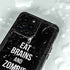 Eat Brains and Zombie On Black iPhone 15 Pro Waterproof Case