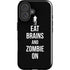 Eat Brains and Zombie On Black iPhone 16 Impact Case