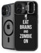 Eat Brains and Zombie On Black iPhone 16 Kickstand Case