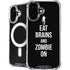 Eat Brains and Zombie On Black iPhone 16 MagSafe Case