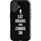 Eat Brains and Zombie On Black iPhone 16 Plus Impact Case