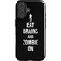 Eat Brains and Zombie On Black iPhone 16 Plus Impact Case