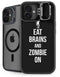 Eat Brains and Zombie On Black iPhone 16 Plus Kickstand Case