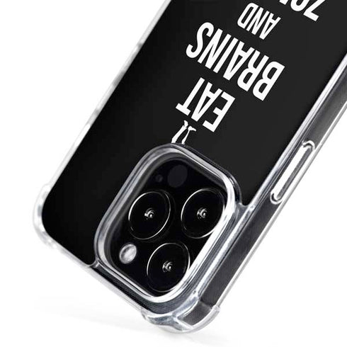 Eat Brains and Zombie On Black iPhone 16 Pro MagSafe Case