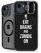 Eat Brains and Zombie On Black iPhone 16e Kickstand Case