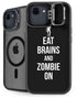 Eat Brains and Zombie On Black iPhone 16e Kickstand Case