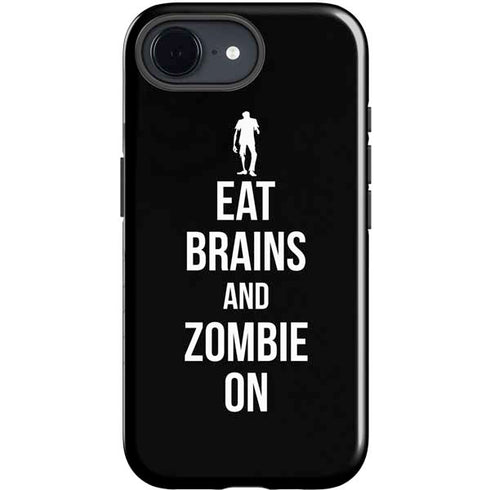 Eat Brains and Zombie On Black iPhone 16e Impact Case