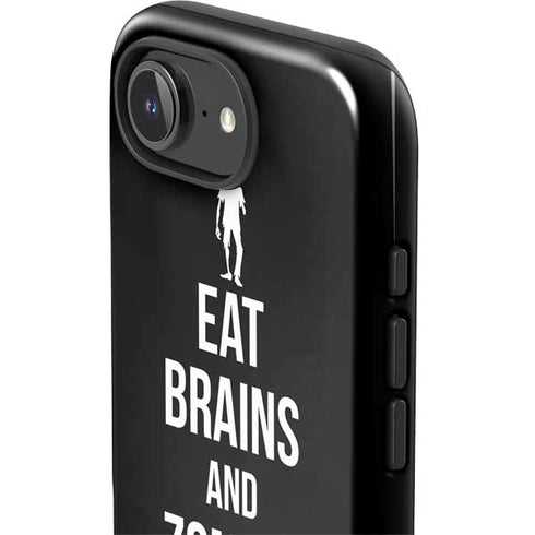 Eat Brains and Zombie On Black iPhone 16e Impact Case