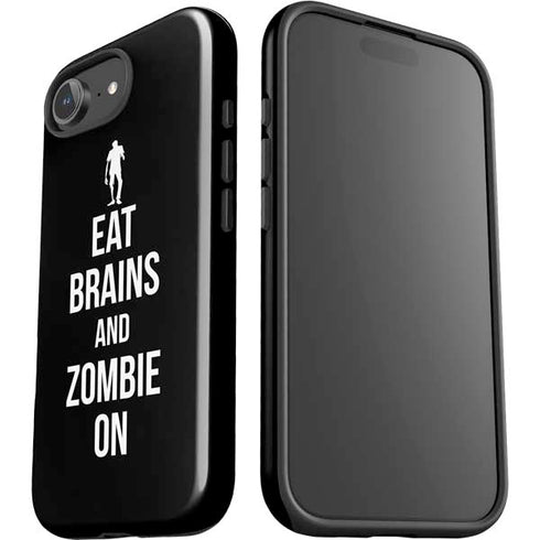 Eat Brains and Zombie On Black iPhone 16e Impact Case