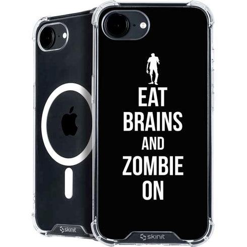 Eat Brains and Zombie On Black iPhone 16e MagSafe Case