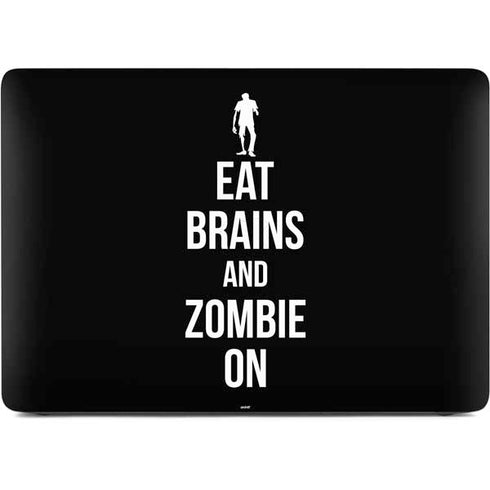 Eat Brains and Zombie On Black Apple MacBook Air Skin