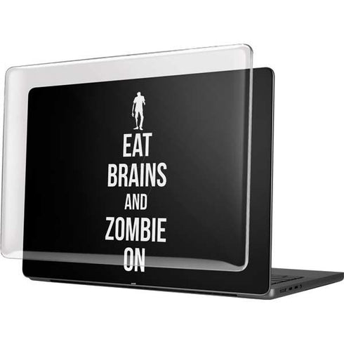 Eat Brains and Zombie On Black MacBook Pro 14in (2021-24) Case plus Skin