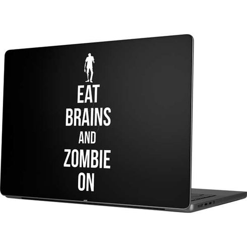 Eat Brains and Zombie On Black Apple MacBook Pro 14-inch Skin