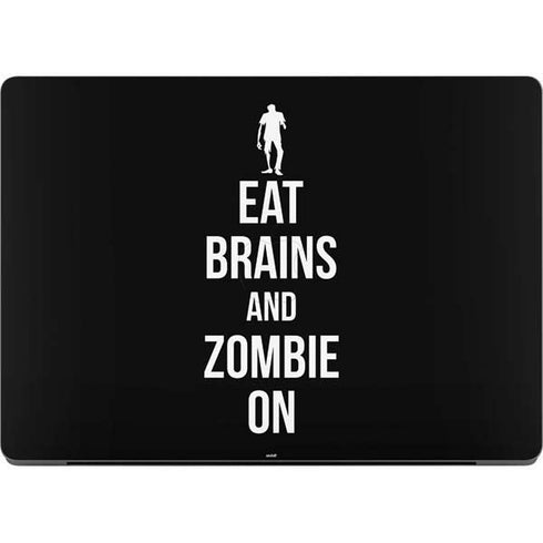 Eat Brains and Zombie On Black Apple MacBook Pro 14-inch Skin