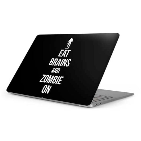 Eat Brains and Zombie On Black Apple MacBook Pro 16-inch Skin