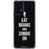 Eat Brains and Zombie On Black Moto G Power 5G (2024) Clear Case