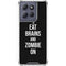 Eat Brains and Zombie On Black Moto G Power 5G (2025) Clear Case