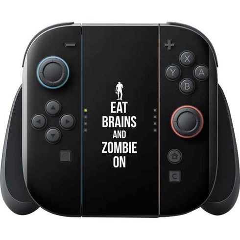 Eat Brains and Zombie On Black Nintendo Switch 2 (2025) with Joy-Con Skin