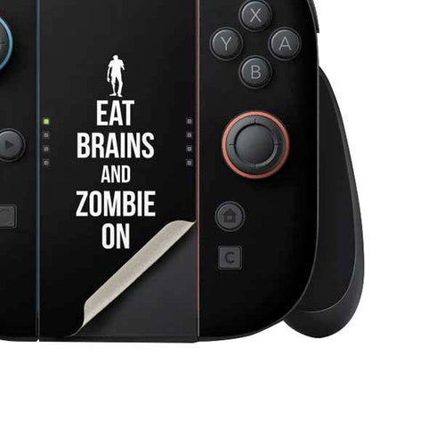 Eat Brains and Zombie On Black Nintendo Switch 2 (2025) Joy-Con Controller Skin