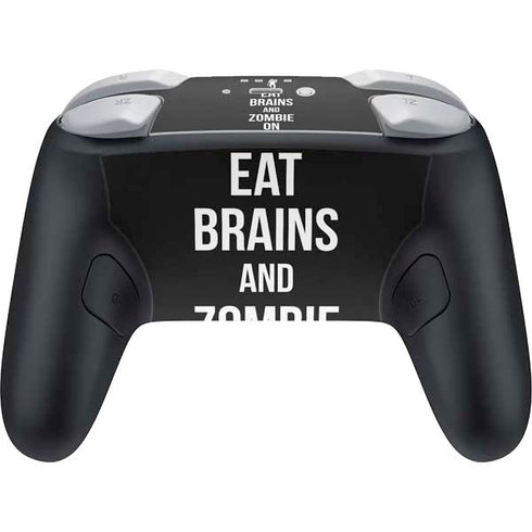 Eat Brains and Zombie On Black Nintendo Switch 2 (2025) Pro Controller Skin