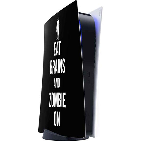 Eat Brains and Zombie On Black PlayStation PS5 Skins