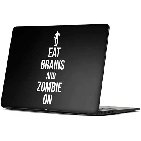 Eat Brains and Zombie On Black Surface Laptop 7 13.8in Skin