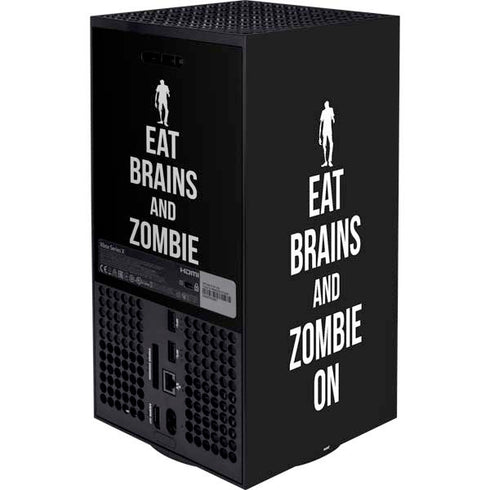 Eat Brains and Zombie On Black XBox Series X Digital Edition Bundle Skin