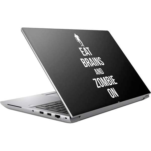 Eat Brains and Zombie On Black HP ZBook Fury 16 G10 Skin