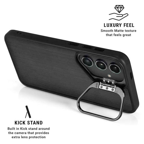 Ebony Wood Galaxy S25 Kickstand Case