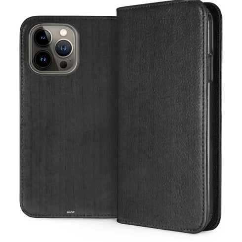 Ebony Wood iPhone 13 Pro Max Folio Case