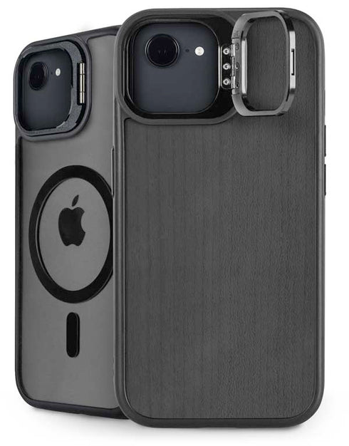 Ebony Wood iPhone 16e Kickstand Case