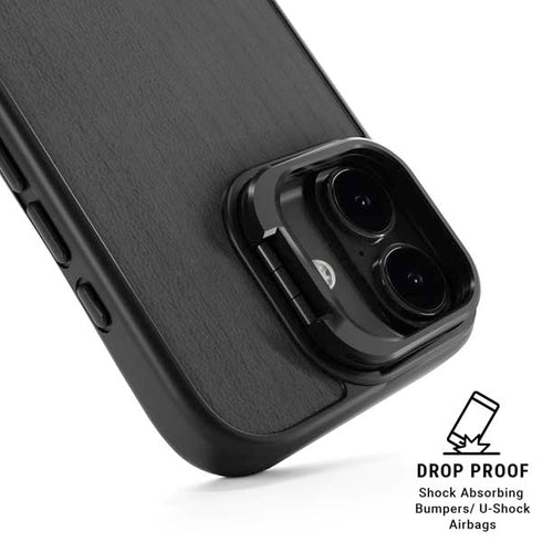 Ebony Wood iPhone 17 Kickstand Case