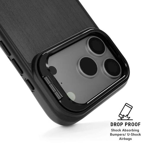 Ebony Wood iPhone 17 Pro Kickstand Case