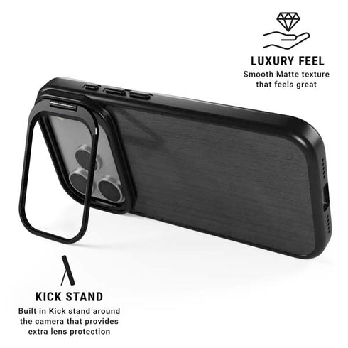 Ebony Wood iPhone 17 Pro Max Kickstand Case